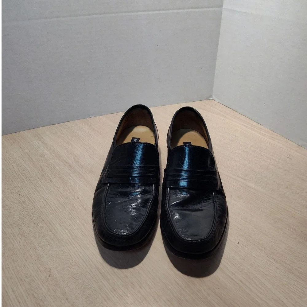 Bostonian Penny Loafers Mens 7.5 M Black‎ Leather Slip On Dress Shoes Moc Toe